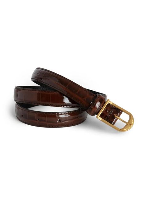 Zadig&Voltaire 20mm crocodile-embossed belt - Brown