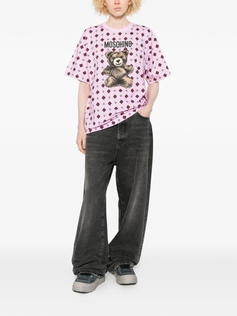 Moschino teddy-motif geometric-print T-shirt - Pink - zdjęcie produktu nr 2