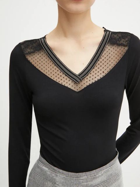 Morgan bluzka TSCOTT damska kolor czarny gładka TSCOTT