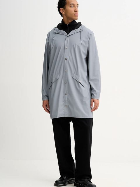 Rains kurtka przeciwdeszczowa 12020 Long Jacket W3 kolor szary przejściowa 12020 - zdjęcie produktu nr 2