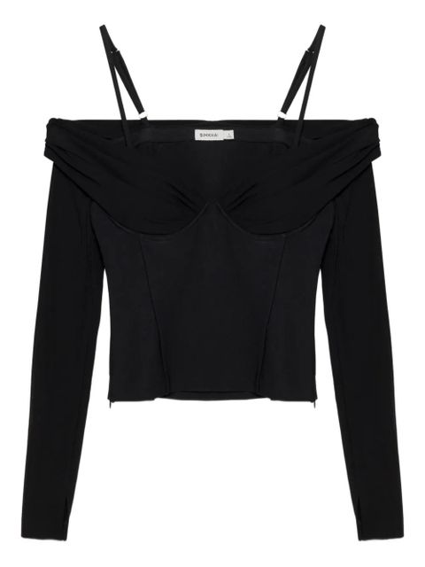 Simkhai draped off-shoulder top - Black - zdjęcie produktu nr 1