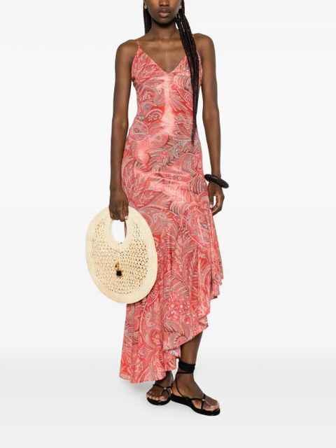 ETRO paisley ruffled midi dress - Orange - zdjęcie produktu nr 2