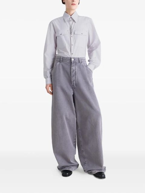 LEMAIRE chest-pocket fitted shirt - Grey