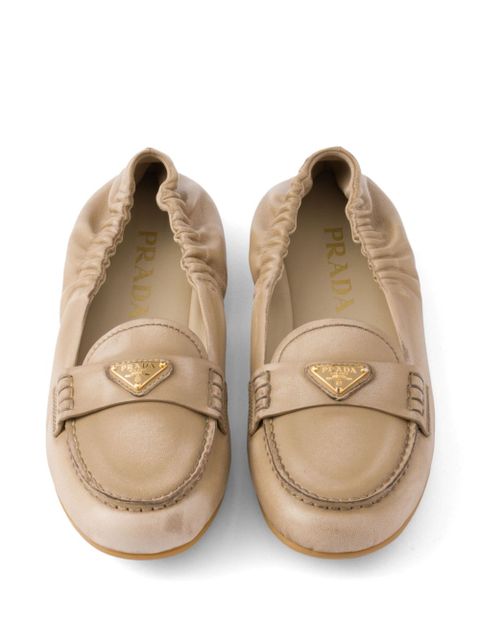 Prada leather loafers - Neutrals