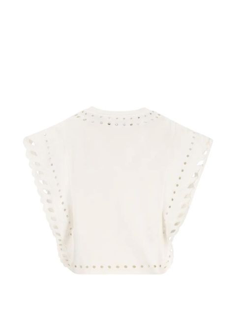 MARANT ÉTOILE Odyle eyelet trim T-shirt - White - zdjęcie produktu nr 2