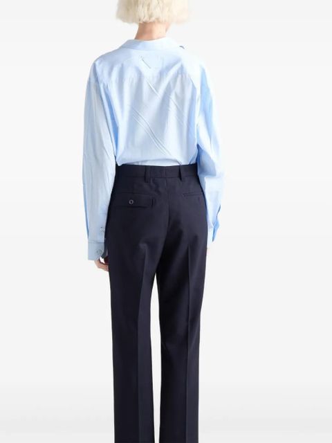 Prada button Triangle-logo shirt - Blue