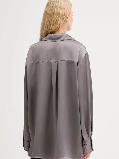 ISABELLE BLANCHE koszula damska kolor szary relaxed z kołnierzykiem klasycznym IS25FW-C059-T008 - zdjęcie produktu nr 2