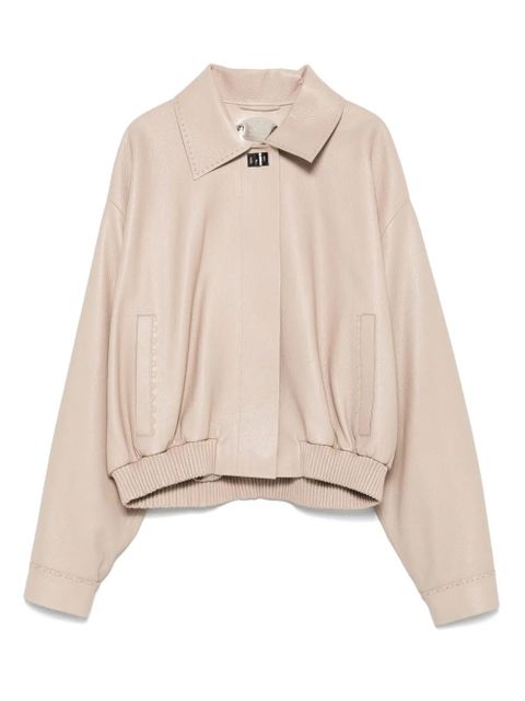 FENDI leather bomber jacket - Neutrals - zdjęcie produktu nr 1