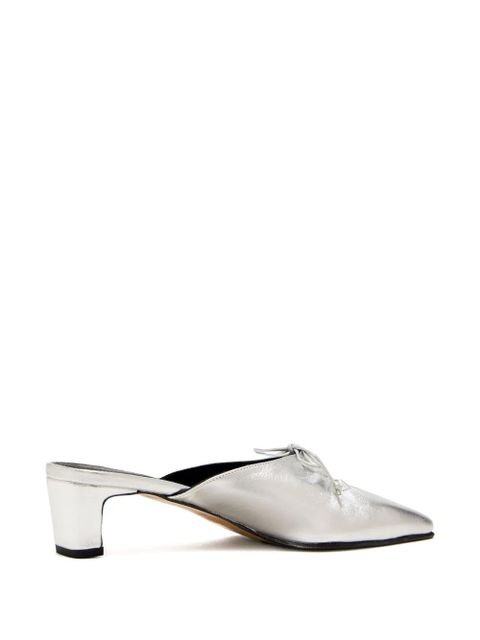 ALOHAS 50mm Amar metallic leather mules - Silver