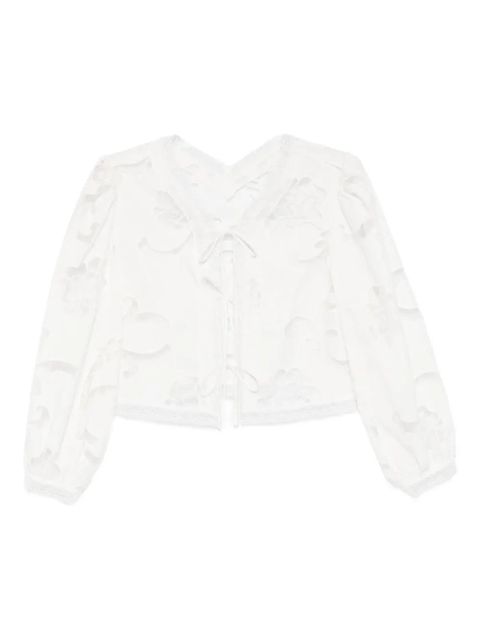 SANDRO floral lace-up top - White - zdjęcie produktu nr 1
