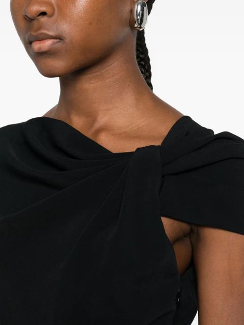 Givenchy draped-detail one-shoulder midi dress - Black