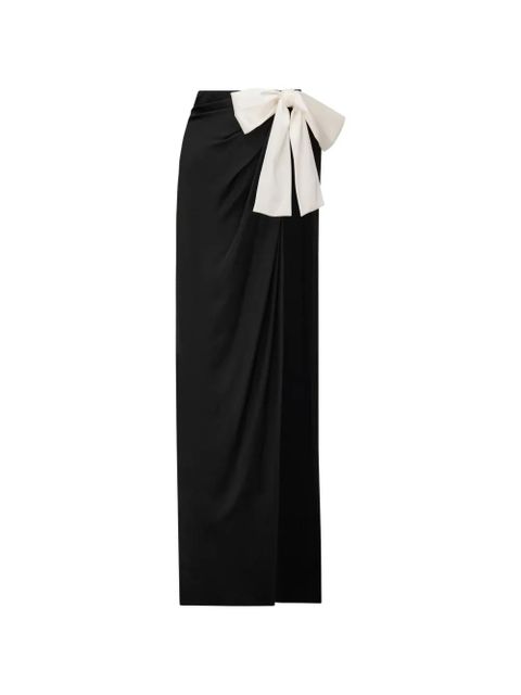 Saint Laurent bow-detail draped maxi skirt - Black - zdjęcie produktu nr 1