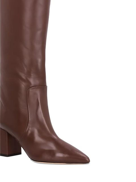 Paris Texas Anja 70MM leather block-heel boots - Brown