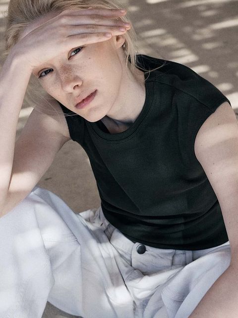 MUUV. top bawełniany TETE kolor zielony TETE