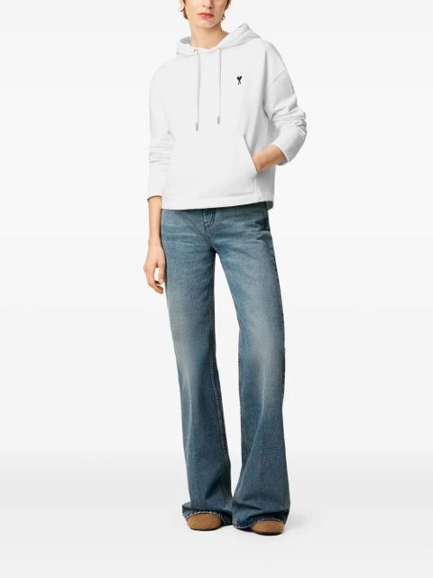 AMI Paris Ami De Coeur contrasted cotton hoodie - White - zdjęcie produktu nr 2