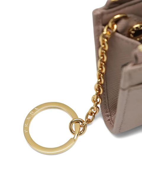 Prada triangle-logo keyring - Neutrals