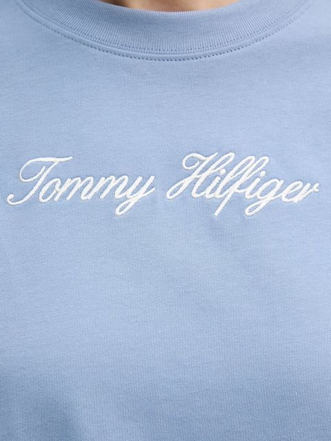 Tommy Hilfiger t-shirt bawełniany damski kolor niebieski WW0WW47819