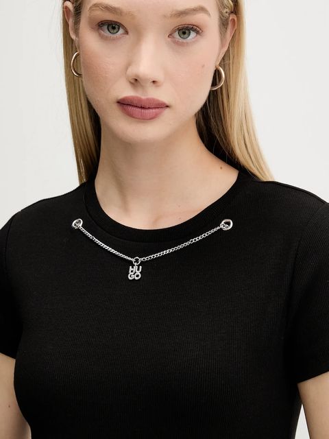 HUGO t-shirt damski kolor czarny 50549392