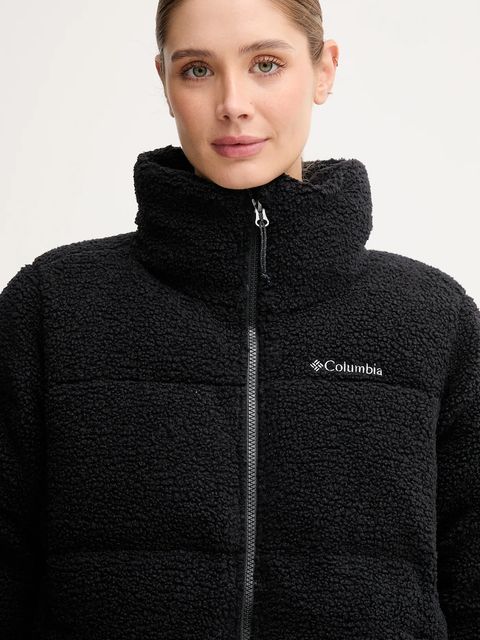 Columbia kurtka Puffect Sherpa damska kolor czarny zimowa oversize 2089231