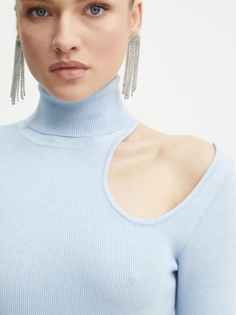 Bardot sukienka OLESA kolor niebieski midi dopasowana 59580DB