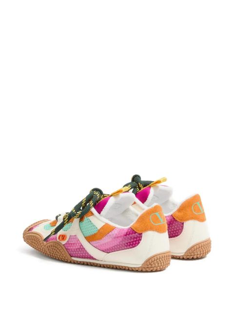 Valentino Garavani Amphibia sneakers in rubberized calfskin and split leather - Pink