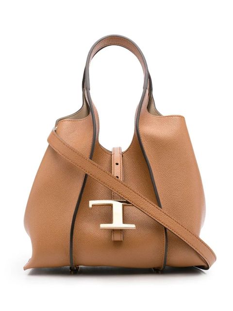Tod's Timeless logo-plaque tote bag - Brown - zdjęcie produktu nr 1
