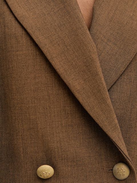 Haveone marynarka kolor brązowy dwurzędowa gładka JSO-P014