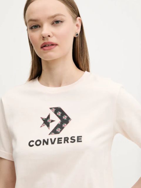 Converse t-shirt bawełniany damski kolor różowy 10027386-A02