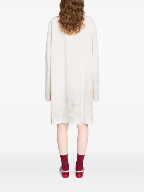 DRIES VAN NOTEN embroidered coat - White