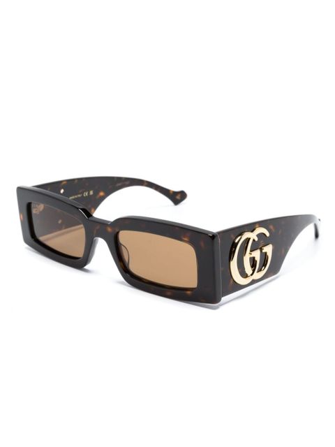 Gucci Eyewear logo-plaque rectangle-frame sunglasses - Black - zdjęcie produktu nr 2