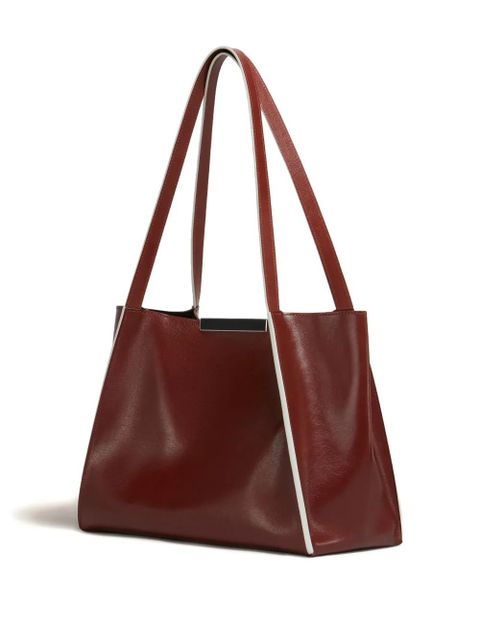 Marni small Cresta E/W leather tote bag - Red