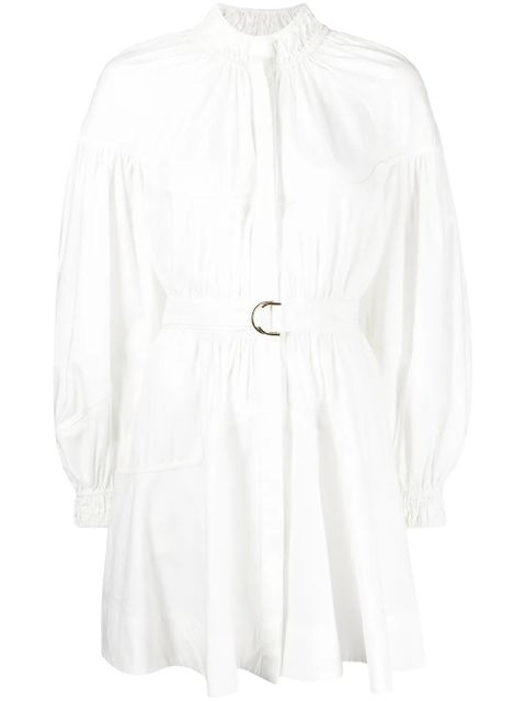 Acler belted-waist long-sleeve dress - White - zdjęcie produktu nr 1