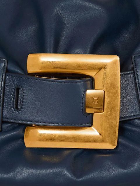 Balmain belted calfskin tote bag - Blue