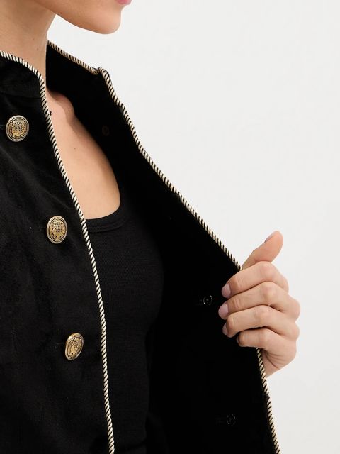 Twinset marynarka z domieszką wełny kolor czarny 252TS2040