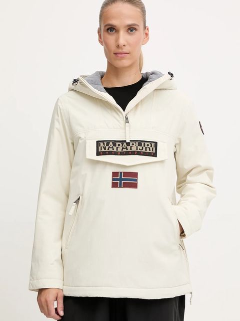 Napapijri kurtka Rainforest kolor beżowy przejściowa oversize NP0A4GM6N1J1 - zdjęcie produktu nr 1