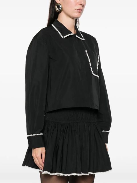 Maje braid-trim shirt - Black