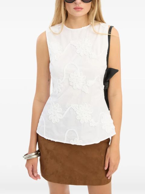 ROTATE BIRGER CHRISTENSEN flower sleeveless blouse - White