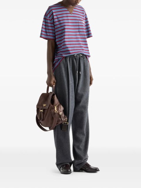 Prada striped-pattern patch-pocket T-shirt - Blue - zdjęcie produktu nr 2