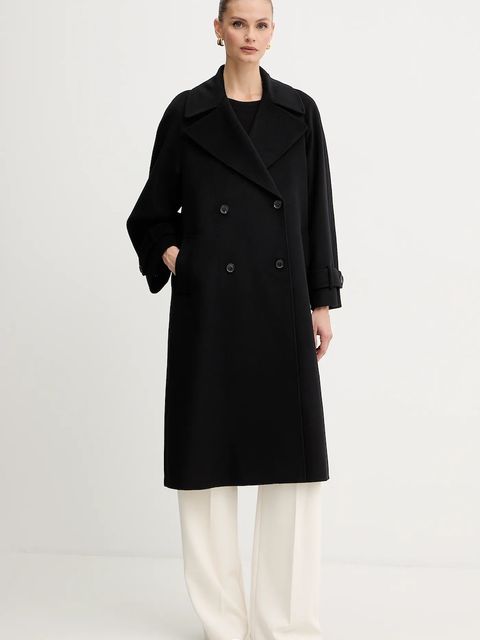 Marella płaszcz wełniany kolor czarny 2523016071200