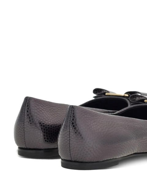 Ferragamo Varina bow-detail leather ballerinas - Black