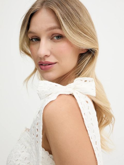 Pepe Jeans bluzka bawełniana damska kolor beżowy gładka PL305103