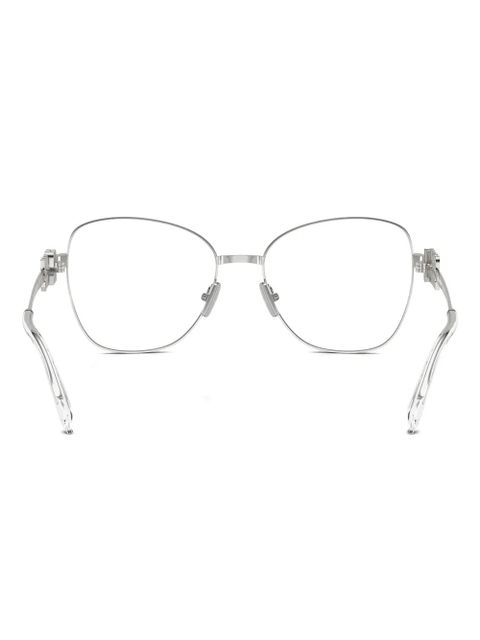 Miu Miu Eyewear cat-eye frame temple-detail glasses - Silver - zdjęcie produktu nr 2