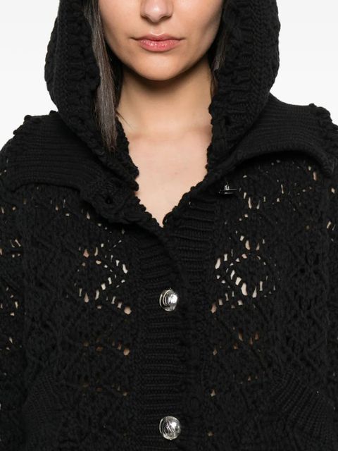 Blumarine crochet-knit cardigan - Black