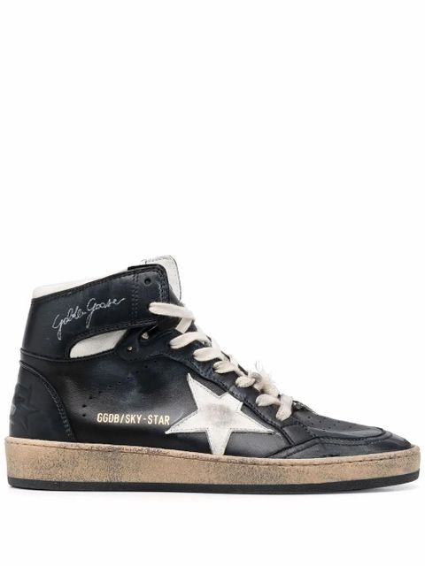 Golden Goose logo-print high-top suede sneakers - Black - zdjęcie produktu nr 1