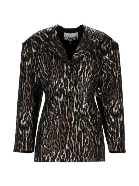 GANNI animal-print blazer - Black - zdjęcie produktu nr 1