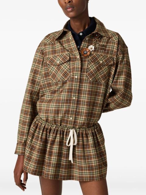 Miu Miu plaid A-line skirt - Brown