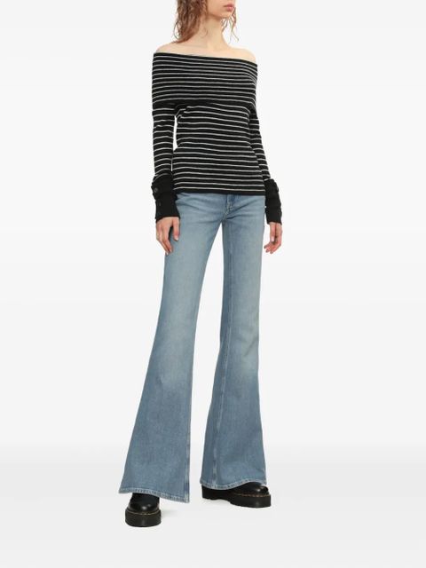 Free People off-shoulder striped sweater - Black