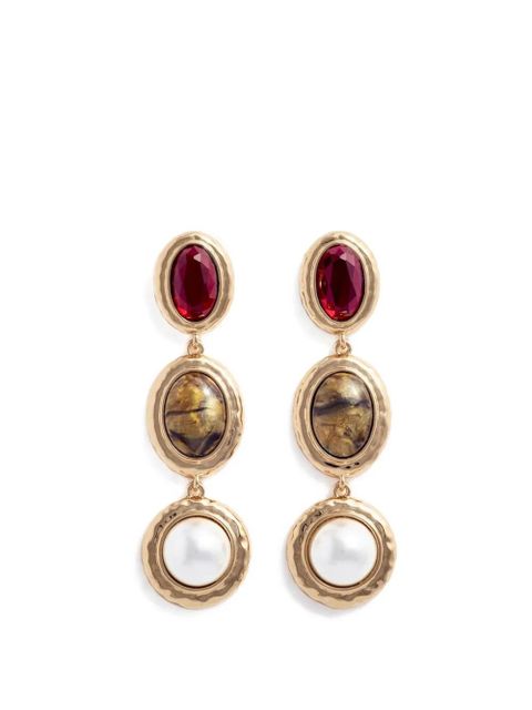 Self-Portrait tiered drop earrings - Gold - zdjęcie produktu nr 1