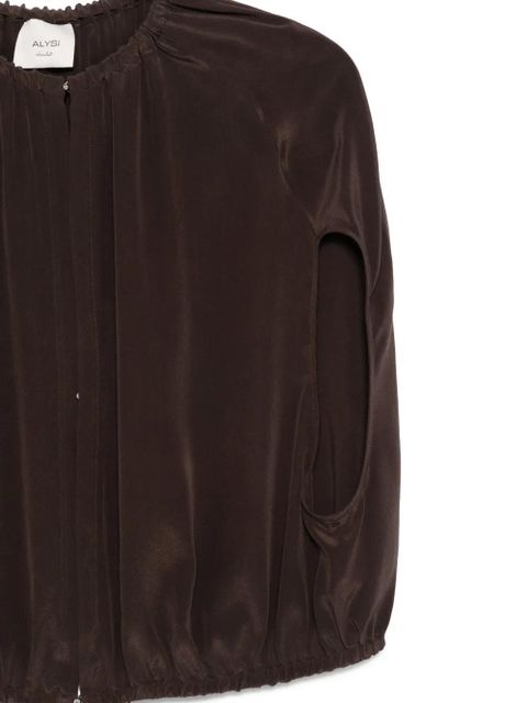 Alysi cut-out silk cape - Brown