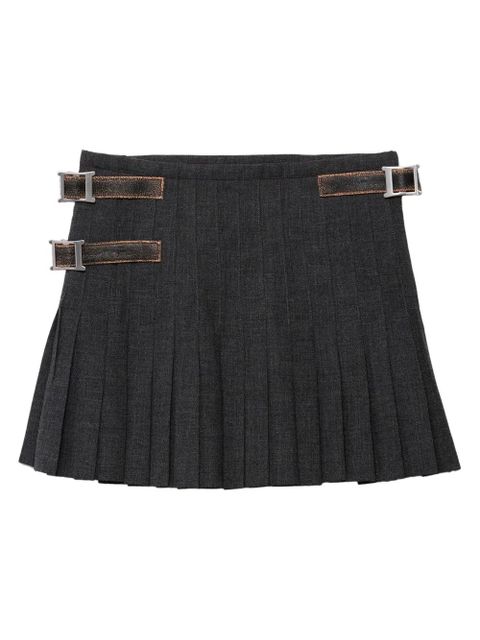 Prada pleated wool mini skirt - Grey - zdjęcie produktu nr 1